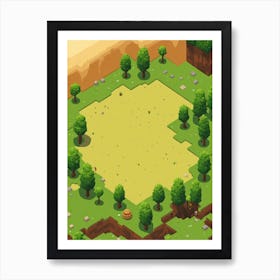 Isometric Landscape Wall Art For Living Room Art Print