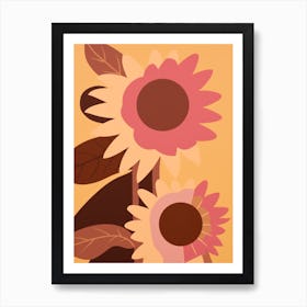 Sunflowers Flower Big Bold Illustration 2 Art Print