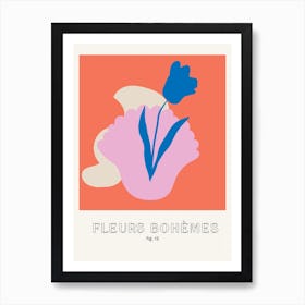 Formes Bohemes Bohemian Shapes Pink Red Tulip Art Print