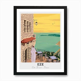 Eze Cafe Diner Travel Art Print