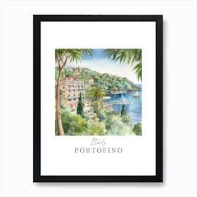 Italy Portofino Storybook 4 Travel Poster Watercolour Art Print