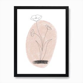 Dalia Chalk Pink Circle Flower Art Print