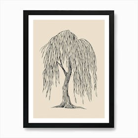 Willow Tree Minimalistic Drawing 3 Art Print
