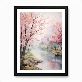 Beautiful Watercolor Cherry Blossom 6 Art Print