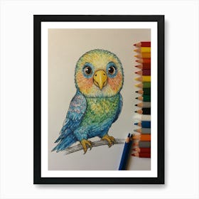 Parrot Coloring Page Art Print