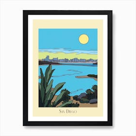 Poster Of Minimal Design Style Of San Diego California, Usa 1 Art Print