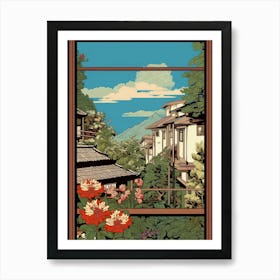 Ginzan Onsen, Japan Vintage Travel Art 4 Art Print