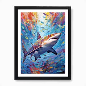  A Blacktip Shark Vibrant Paint Splash 2 Art Print