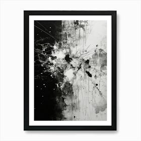 Disintegration Abstract Black And White 2 Art Print