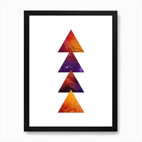 Triangular Orange Marble Artwork Art Print
