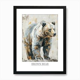 Brown Bear Precisionist Illustration 3 Poster Art Print