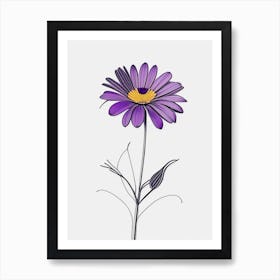 Osteospermum Floral Minimal Line Drawing 2 Flower Art Print