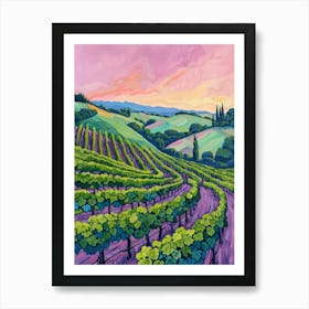 Vineyards At Sunset 1 Art Print