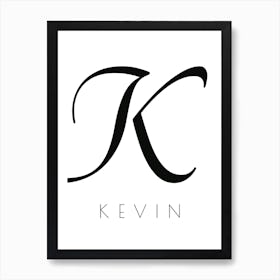 Kevin Typography Name Initial Word Art Print