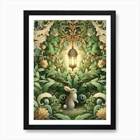 Rabbit In The Enchanted Secret Garden 2 Art Print