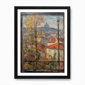 Window View Of Vienna In The Style Of Impressionism 3 Art Print
