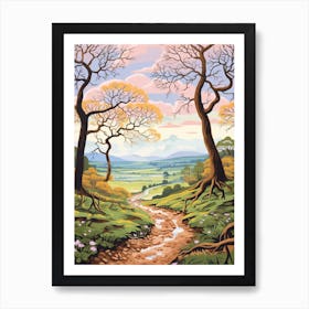 The South Tyne Trail England Hike Illustration Art Print