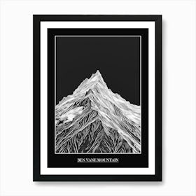 Ben Vane Mountain Line Drawing 4 Poster Art Print