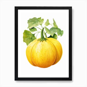 Spaghetti Squash Pumpkin Watercolour Illustration 2 Art Print