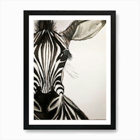 Zebra Watercolour Art Print