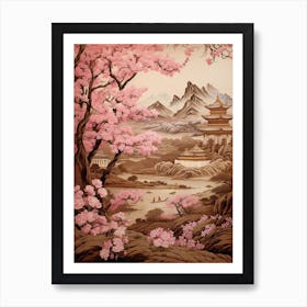 Cherry Blossom Victorian Style 3 Art Print