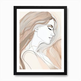 Woman With Long Hair 6 Art Print