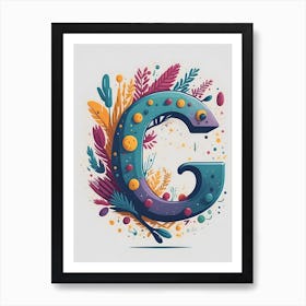 Colorful Letter G Illustration 34 Art Print