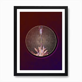 Abstract Swamp Pink Floral Mosaic Botanical Illustration Art Print