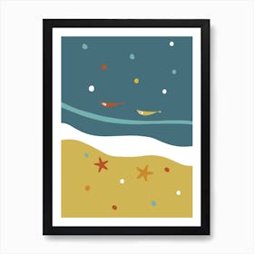 Atomic Age Summer Beach I Art Print