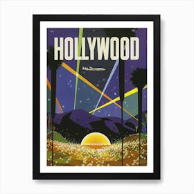 Hollywood Lights, Usa Art Print