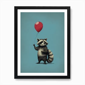 Raccoon Blowing A Bubble 2 Art Print