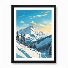 Winter Landscape With Snowy Mountains Art Print