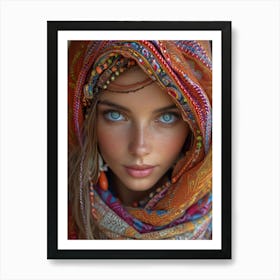 Woman With Blue Eyes Art Print