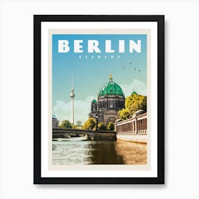 Berlin Germany River Travel Poster Art Print