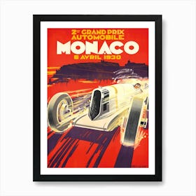 1930 Monaco Grand Prix Race Art Print