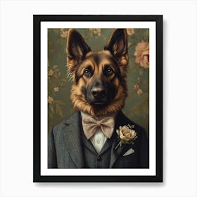 German Shepherd Dapper Gentleman Art Print