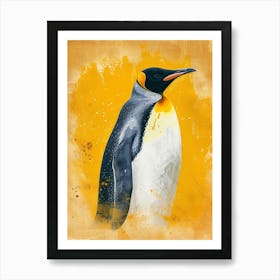 King Penguin Ross Island Colour Block Painting 2 Art Print