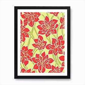 Amaryllis Floral Print Warm Tones 2 Flower Art Print