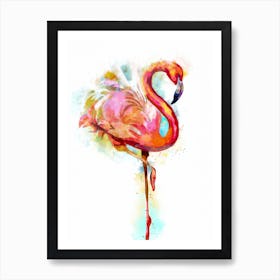 Flamingo Watercolor Art Print