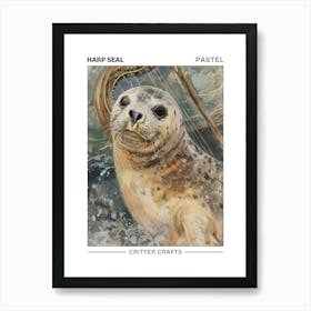 Harp Seal Pastel Watercolour 1 Poster Art Print