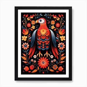 Folk Bird Illustration Falcon 2 Art Print