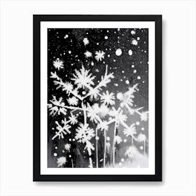 White, Snowflakes, Black & White 1 Art Print