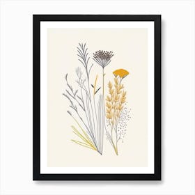 Cumin Spices And Herbs Minimal Line Drawing 1 Art Print