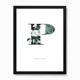 Flower Alphabet P Art Print