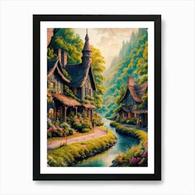 Fairytale Village Art Print