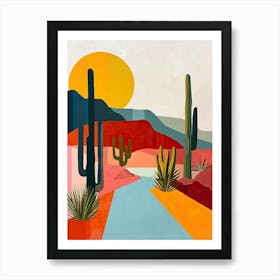 Cactus Desert, Mexico, Boho, Minimalism Art Print