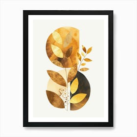 Gold Leaf Letter S Art Print