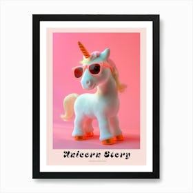 Toy Unicorn In Sunglasses Pastel 1 Poster Art Print