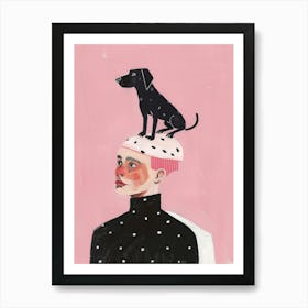 Dog On Head Art Print