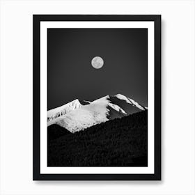 Full Moon Over The Mountains Art Print